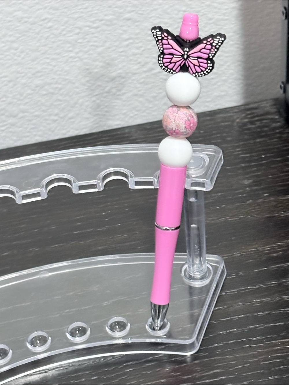 Handcrafted butterfly beaded pen - Picture 3 of 5